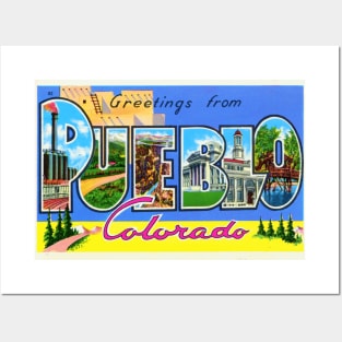 Greetings from Pueblo, Colorado - Vintage Large Letter Postcard Posters and Art